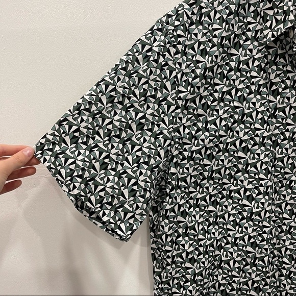 Theory Irving Slim Fit Angle Print Sport Shirt in Virdis Multi Short Sleeve XL - Picture 5 of 8